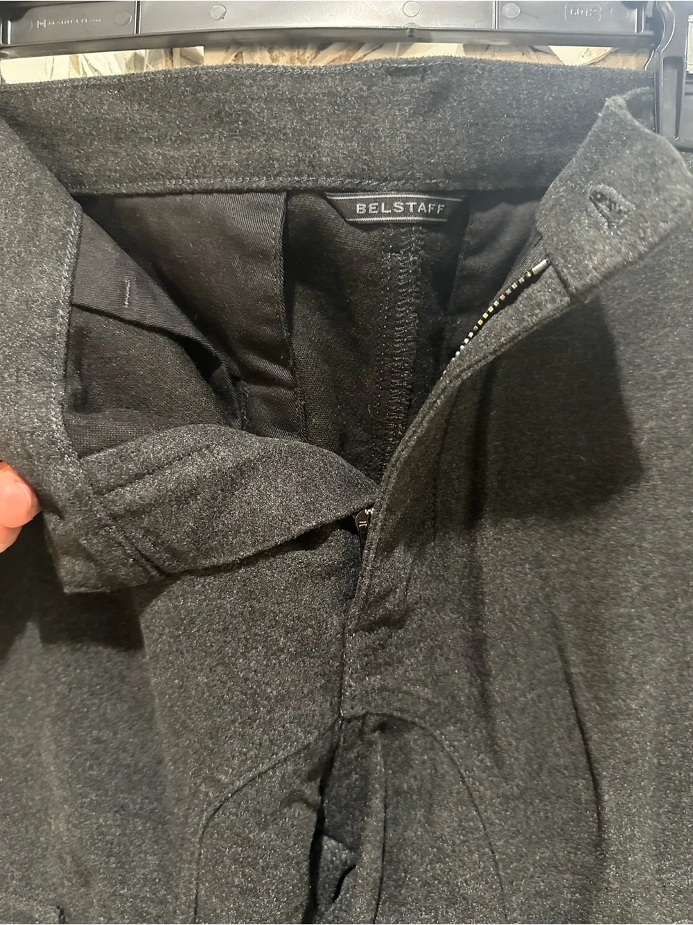 Belstaff charcoal wool Cargo Trousers with Utility Pockets